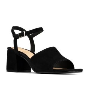 COPY - Clarks Sheer Sandal in Black Suede